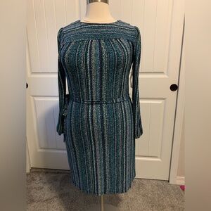 D-10 R&K Blue and Green King Sleeve Dress